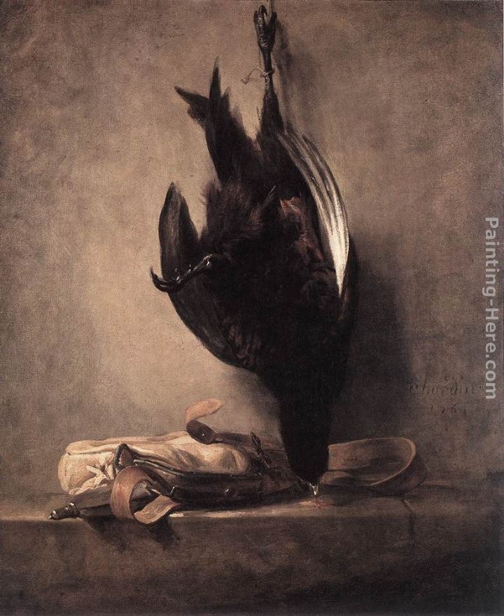 Jean Baptiste Simeon Chardin Still-Life with Dead Pheasant and Hunting Bag